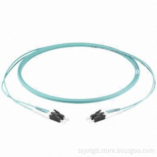 Corning OM3 Fiber-optic Patch Cord, Cable Jacket is Aqua LSZH
